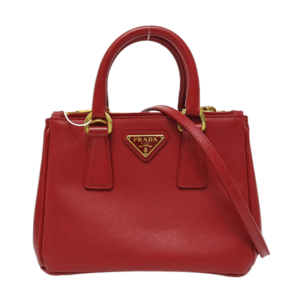 Galleria Super Mini Saffiano Calfskin Red