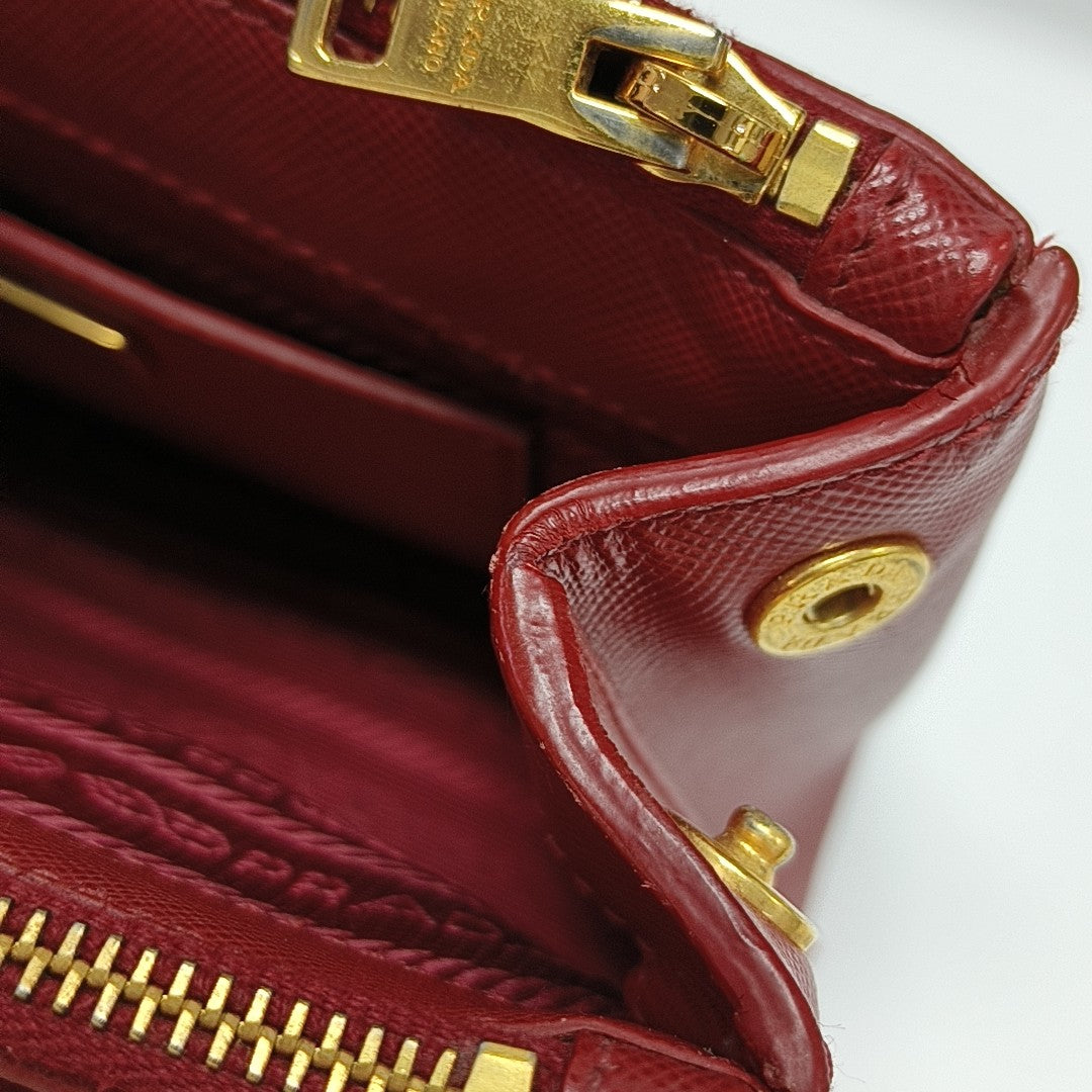 Galleria Super Mini Saffiano Calfskin Red