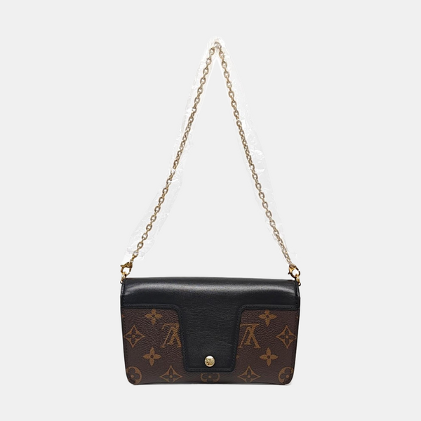 Coated Canvas Shoulder Bag Brown