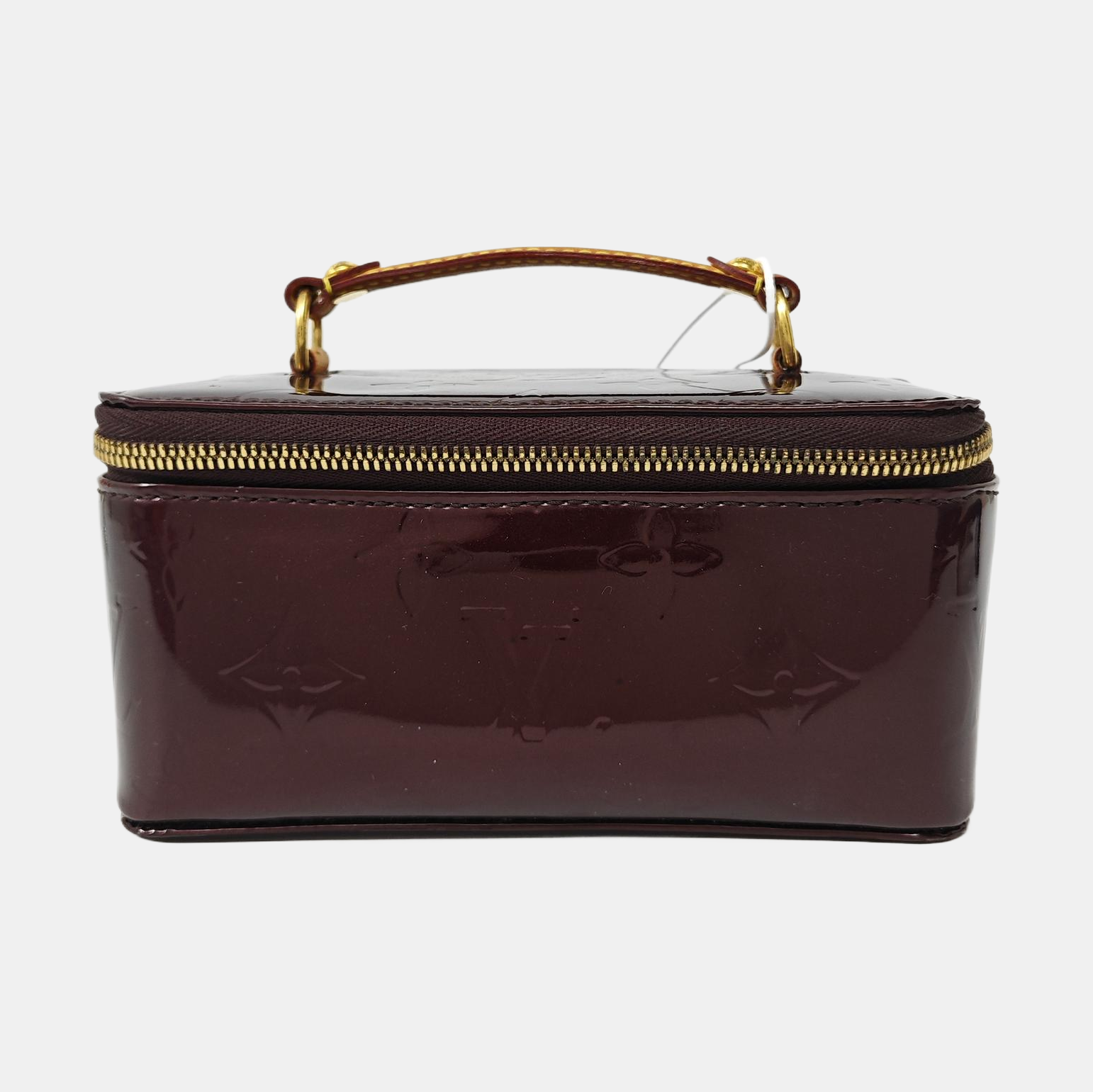 Monogram Patent Leather Top Handle Bag Mini Red