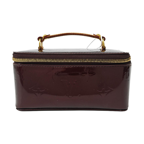 Monogram Patent Leather Top Handle Bag Mini Red