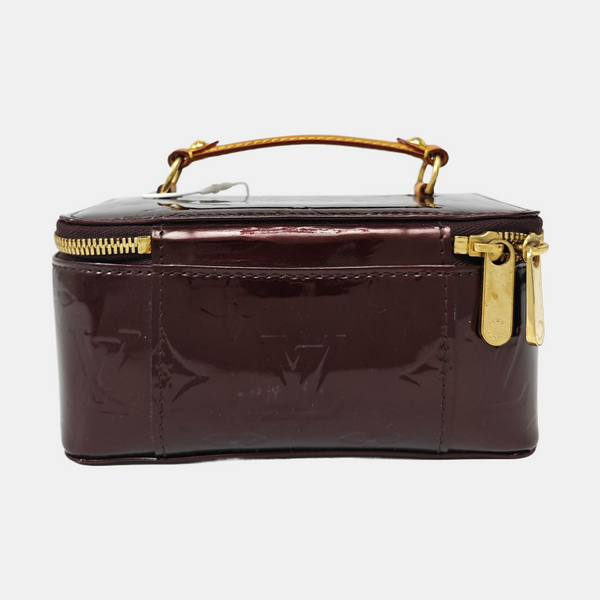 Monogram Patent Leather Top Handle Bag Mini Red