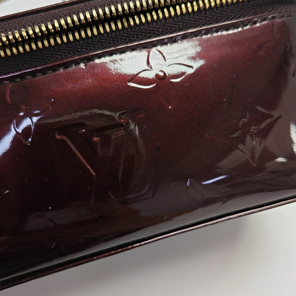 Monogram Patent Leather Top Handle Bag Mini Red