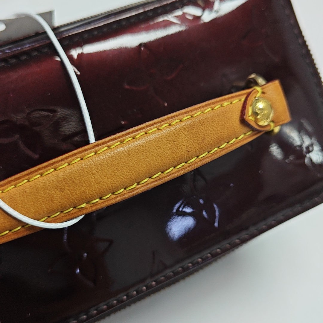 Monogram Patent Leather Top Handle Bag Mini Red