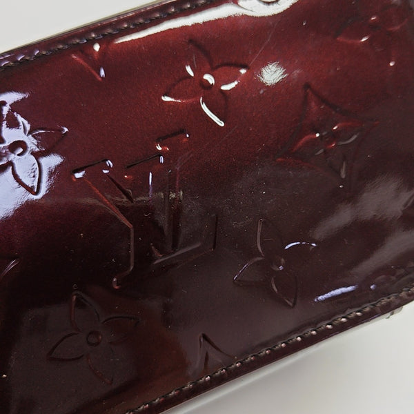 Monogram Patent Leather Top Handle Bag Mini Red