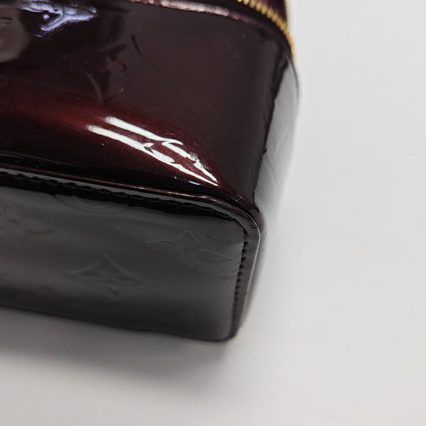 Monogram Patent Leather Top Handle Bag Mini Red