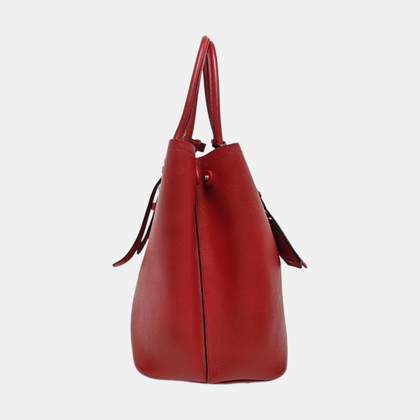 Double Large Saffiano Calfskin Red