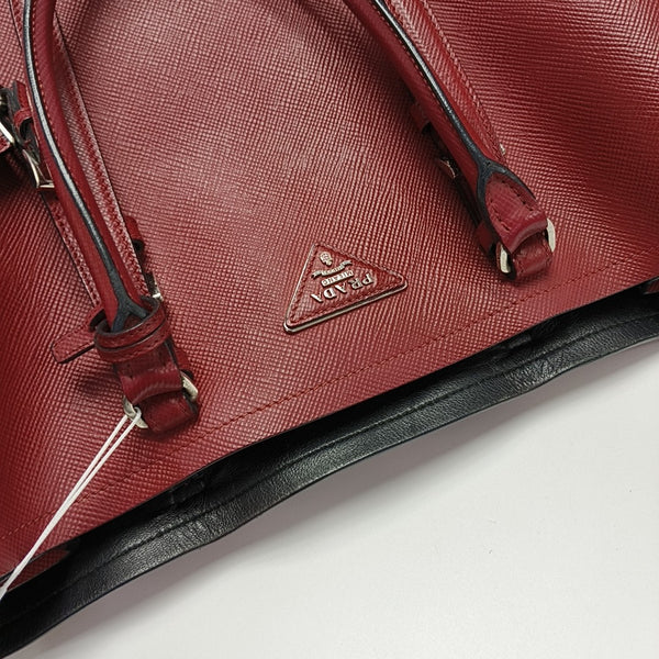 Double Large Saffiano Calfskin Red