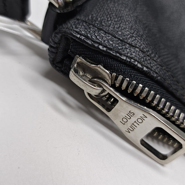 Damier Graphite Coated Canvas Shoulder Bag Black