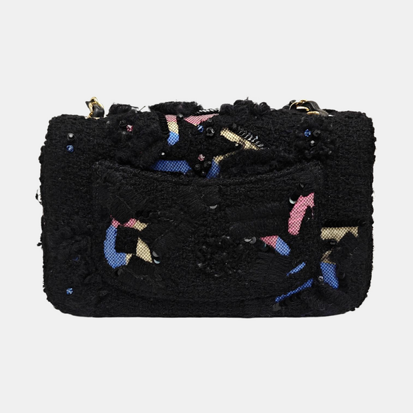CLASSIC FLAP Mini Quilted Fabric Black