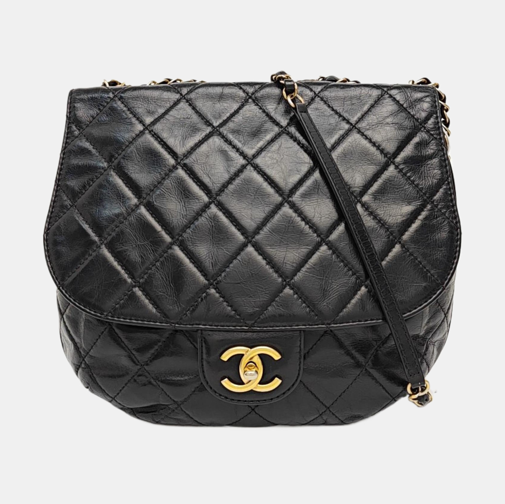Quilted Calfskin Shoulder Bag Black