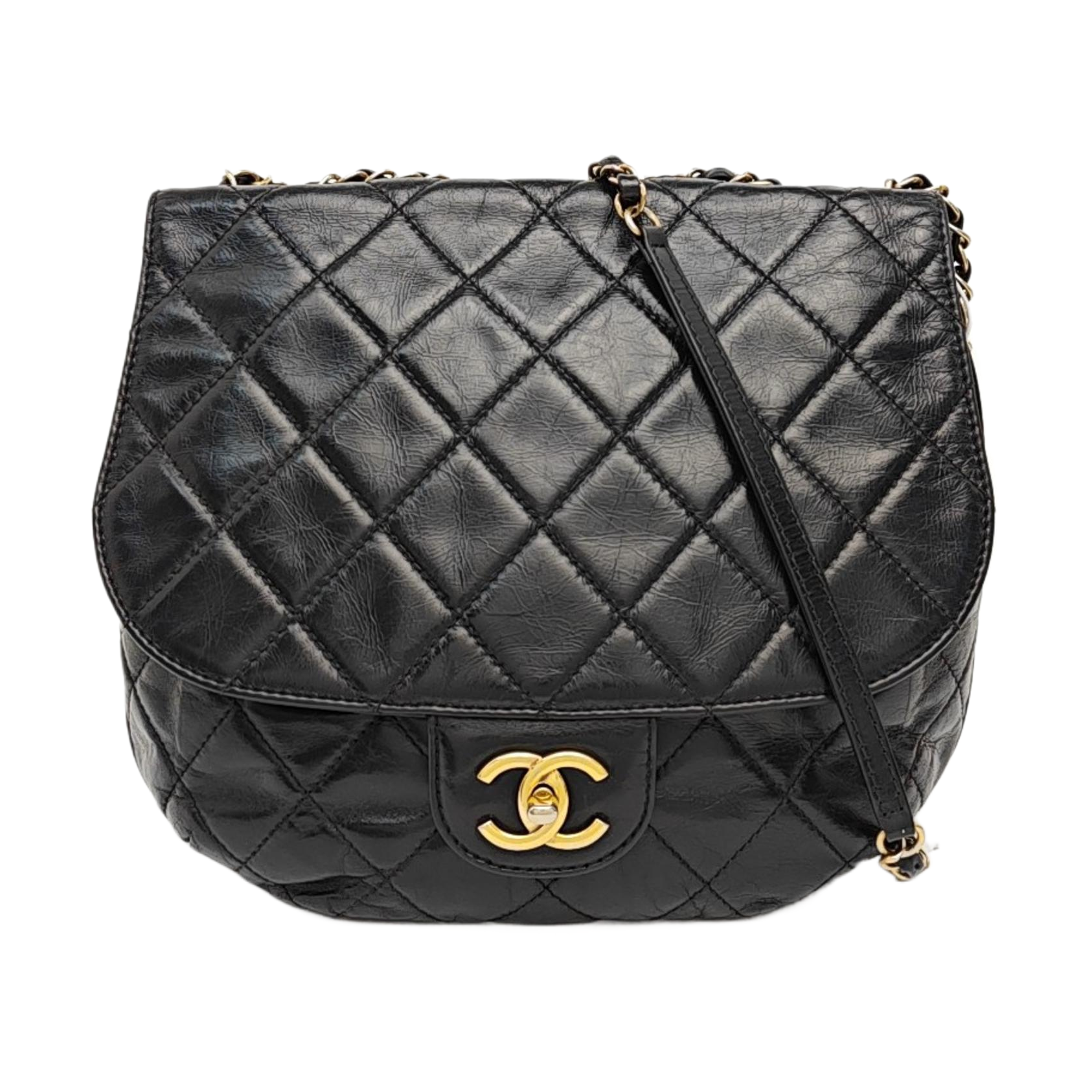 Quilted Calfskin Shoulder Bag Black