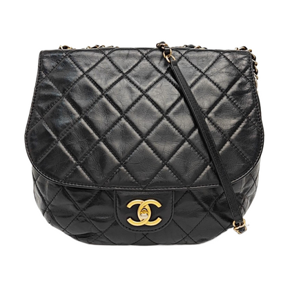 Quilted Calfskin Shoulder Bag Black