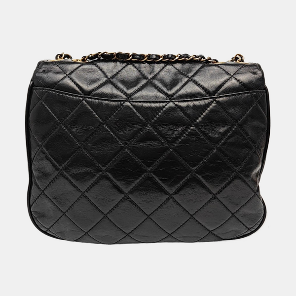 Quilted Calfskin Shoulder Bag Black