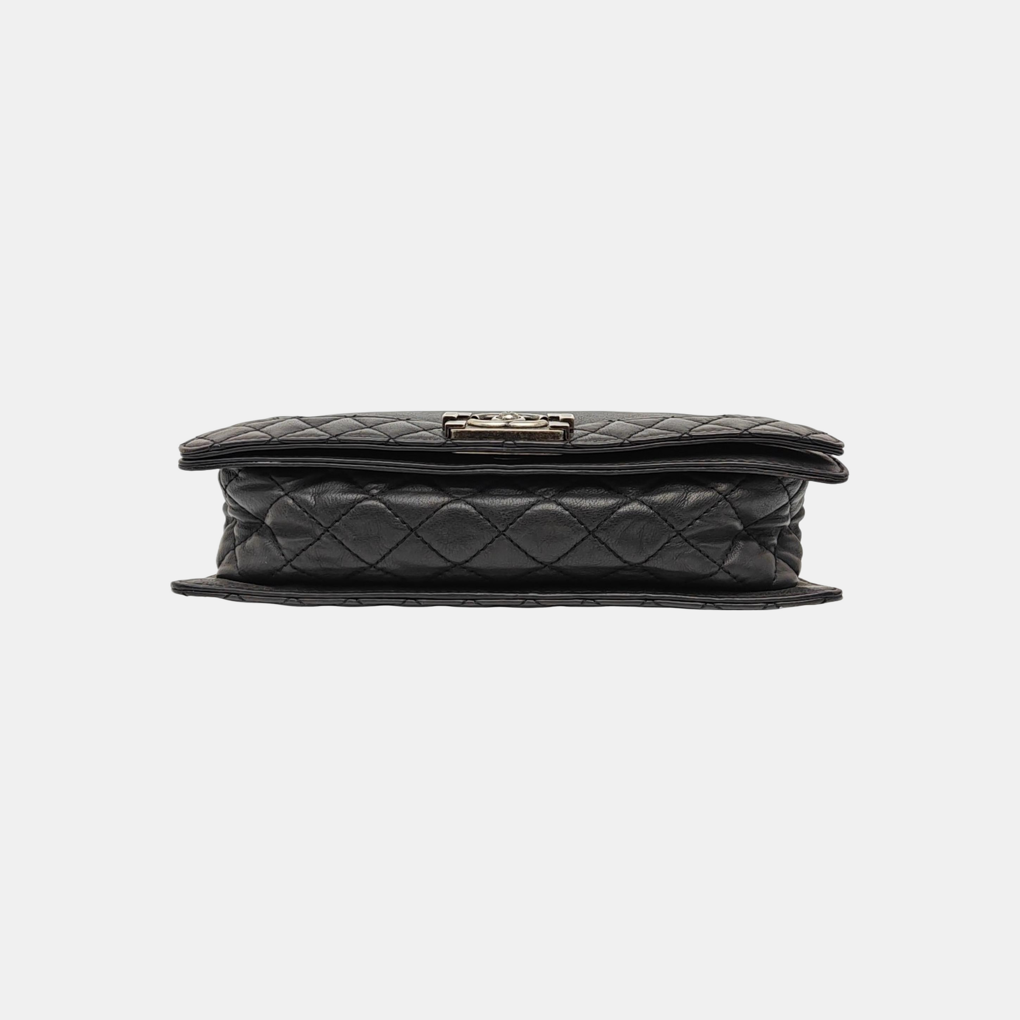 BOY CHANEL Large Quilted Calfskin Black