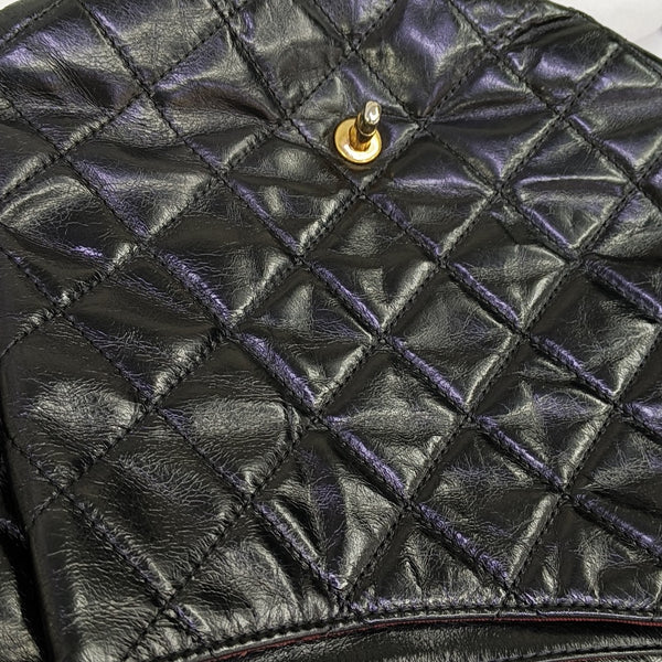 Quilted Calfskin Shoulder Bag Black