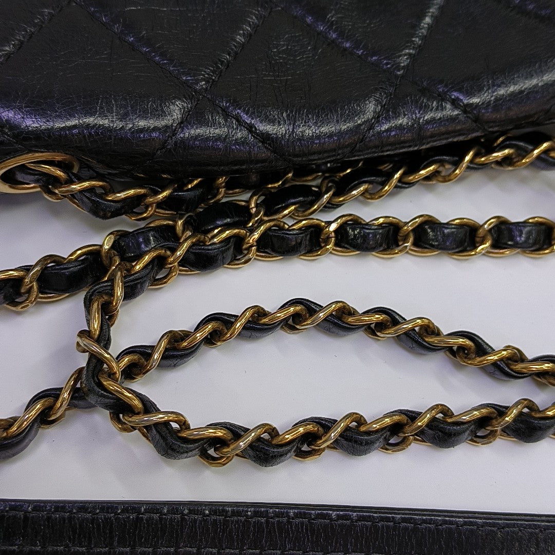 Quilted Calfskin Shoulder Bag Black