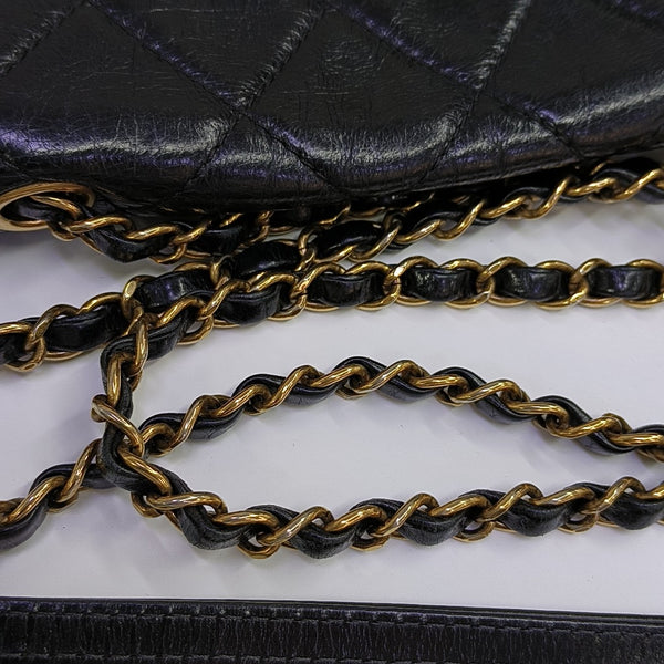 Quilted Calfskin Shoulder Bag Black