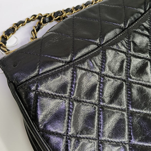 Quilted Calfskin Shoulder Bag Black