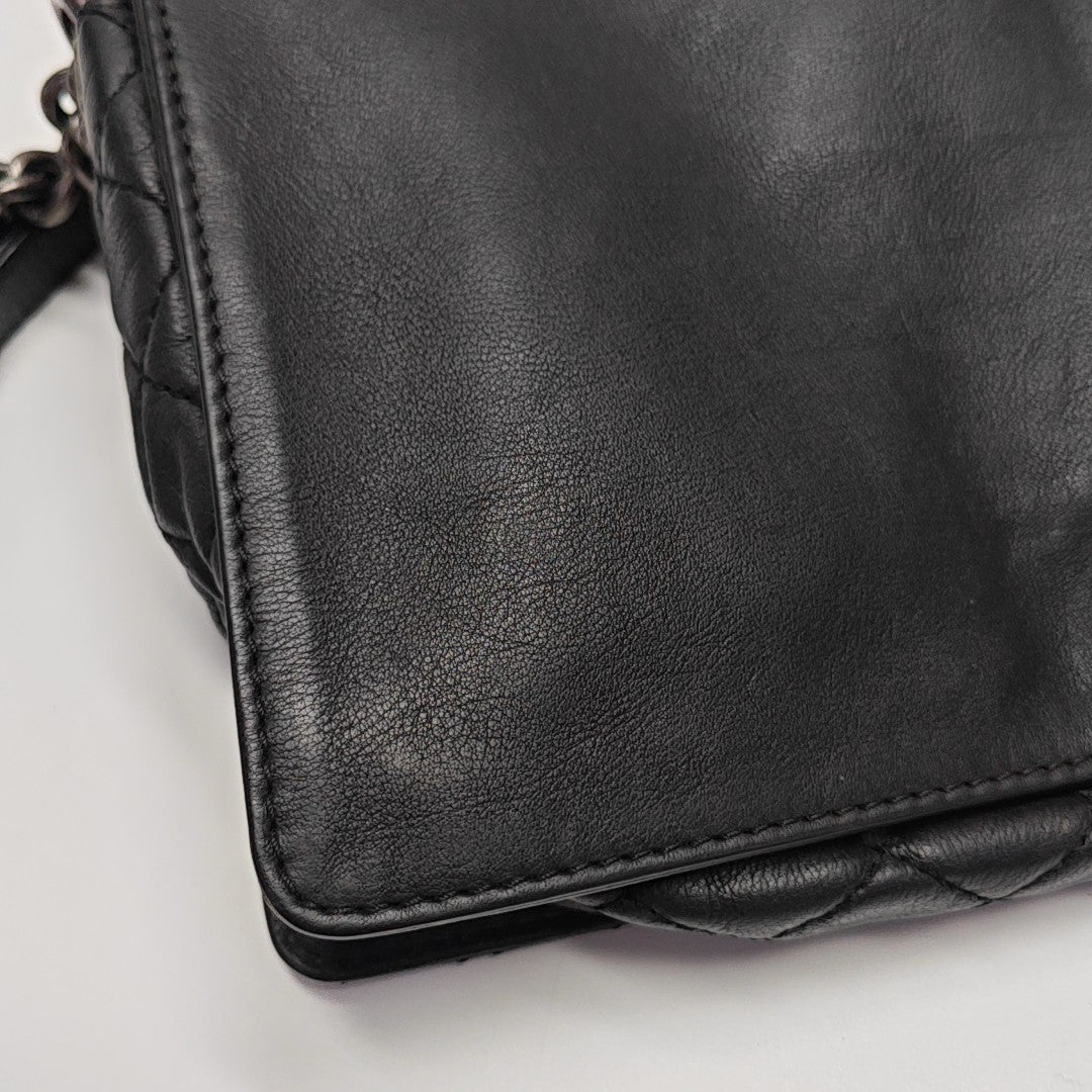 BOY CHANEL Large Quilted Calfskin Black