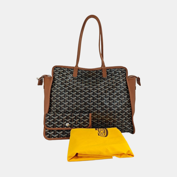 Coated Canvas Shoulder Bag Brown