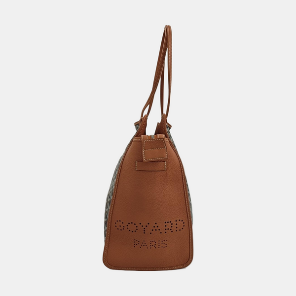 Coated Canvas Shoulder Bag Brown