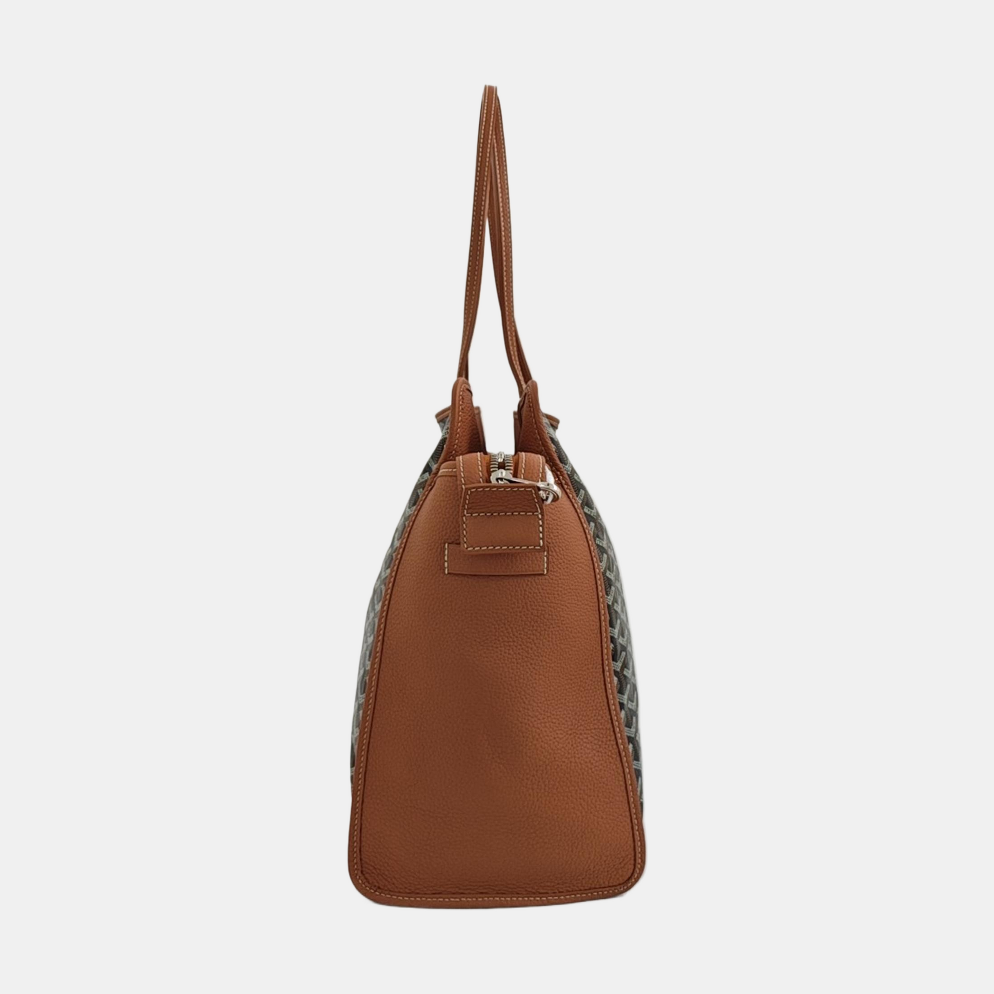 Coated Canvas Shoulder Bag Brown