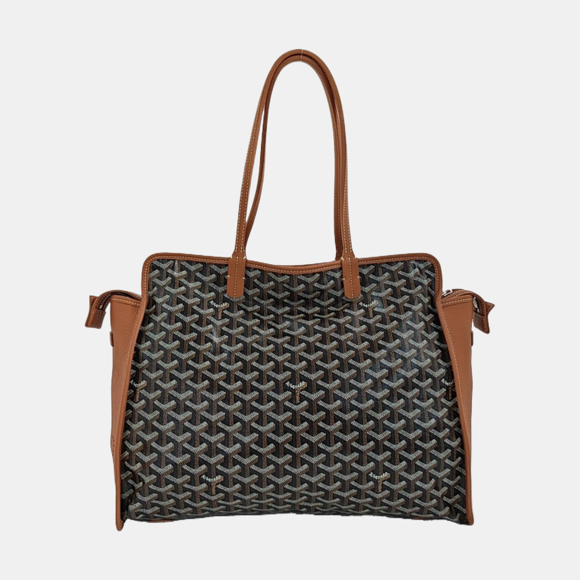 Coated Canvas Shoulder Bag Brown
