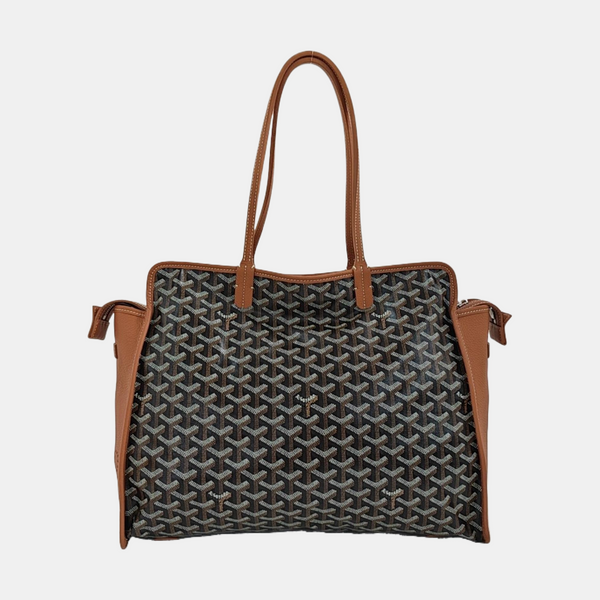 Coated Canvas Shoulder Bag Brown