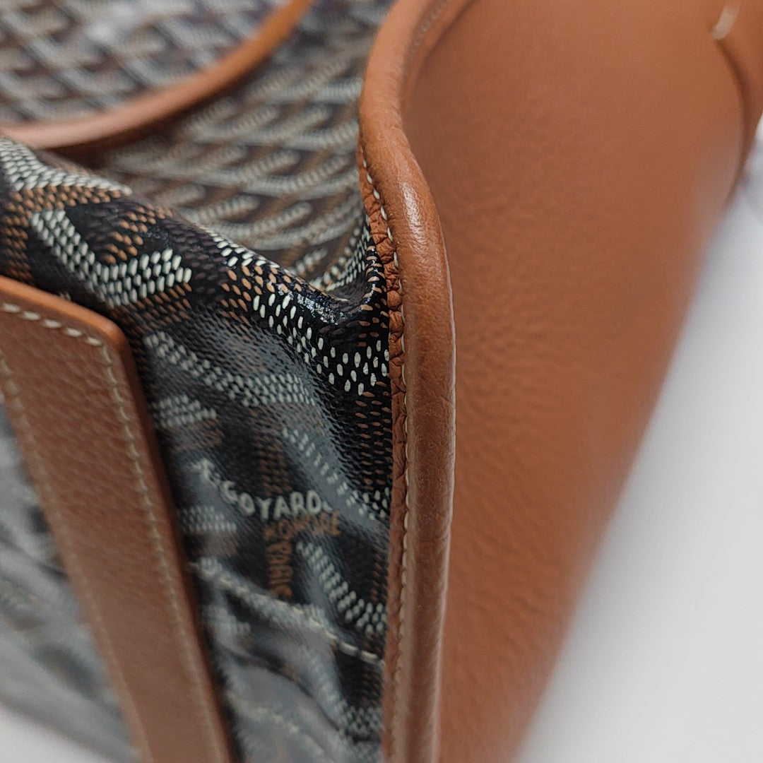 Coated Canvas Shoulder Bag Brown