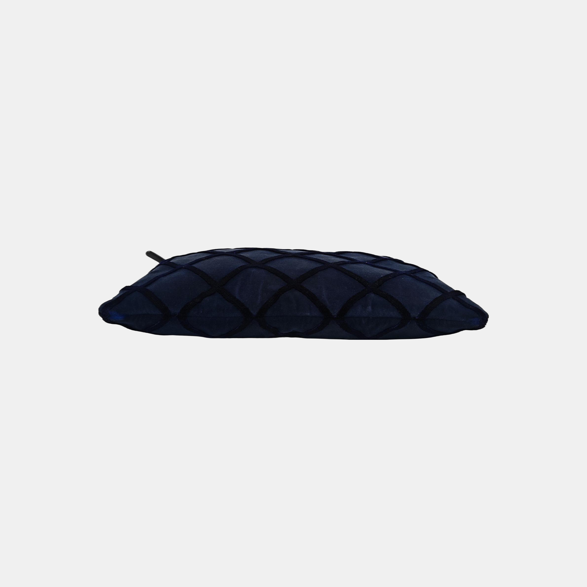 Quilted Velvet Clutch Blue