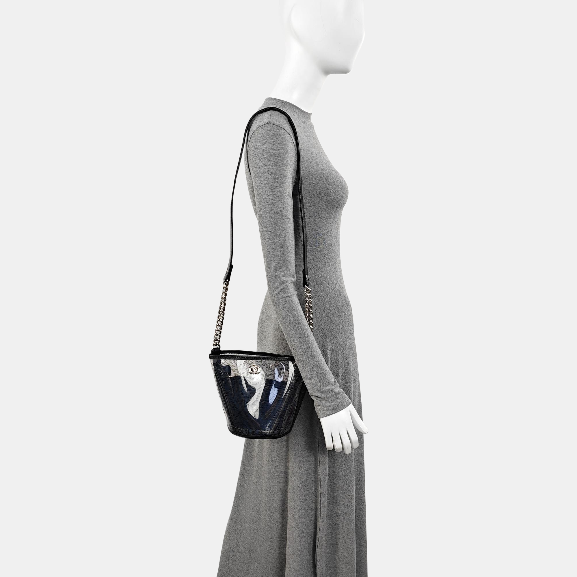 Quilted Special Material Bucket Bag Clear