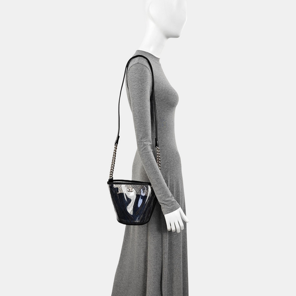 Quilted Special Material Bucket Bag Clear