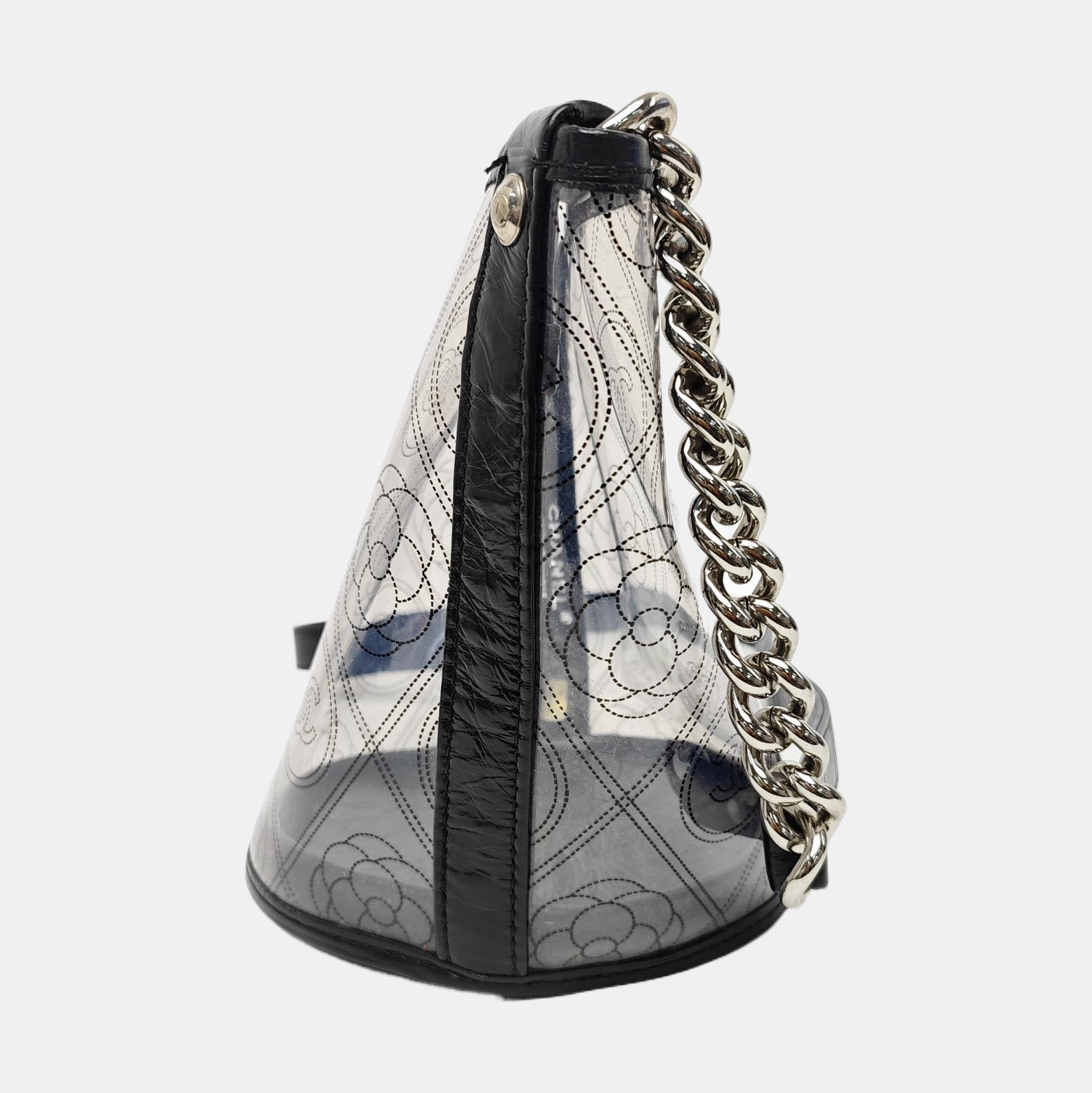 Quilted Special Material Bucket Bag Clear