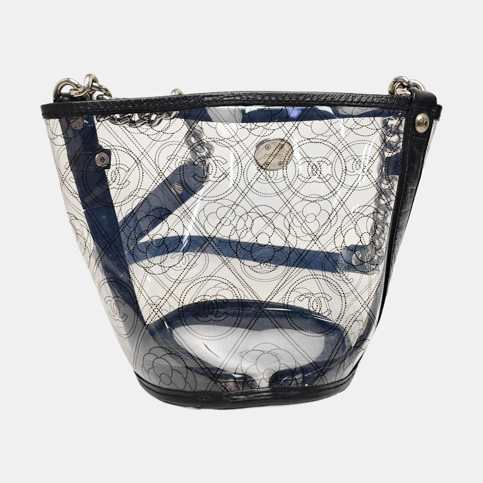 Quilted Special Material Bucket Bag Clear