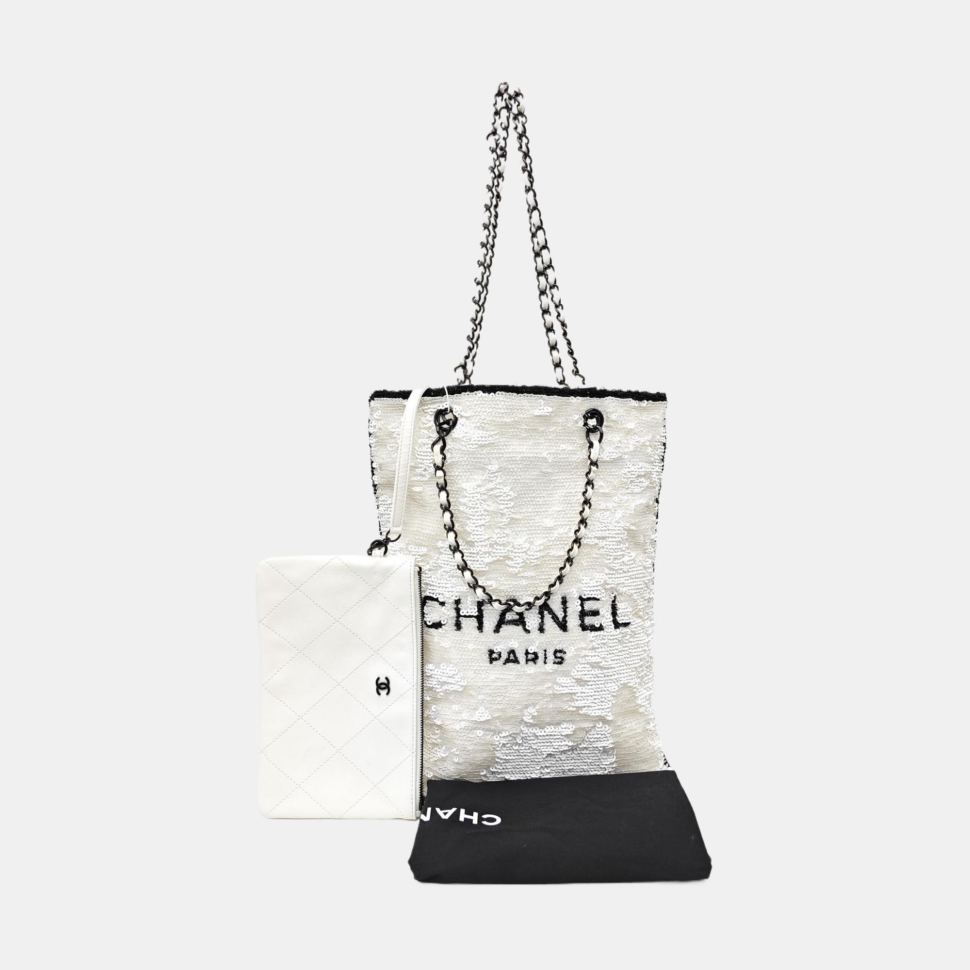 Sequins Shoulder Bag White