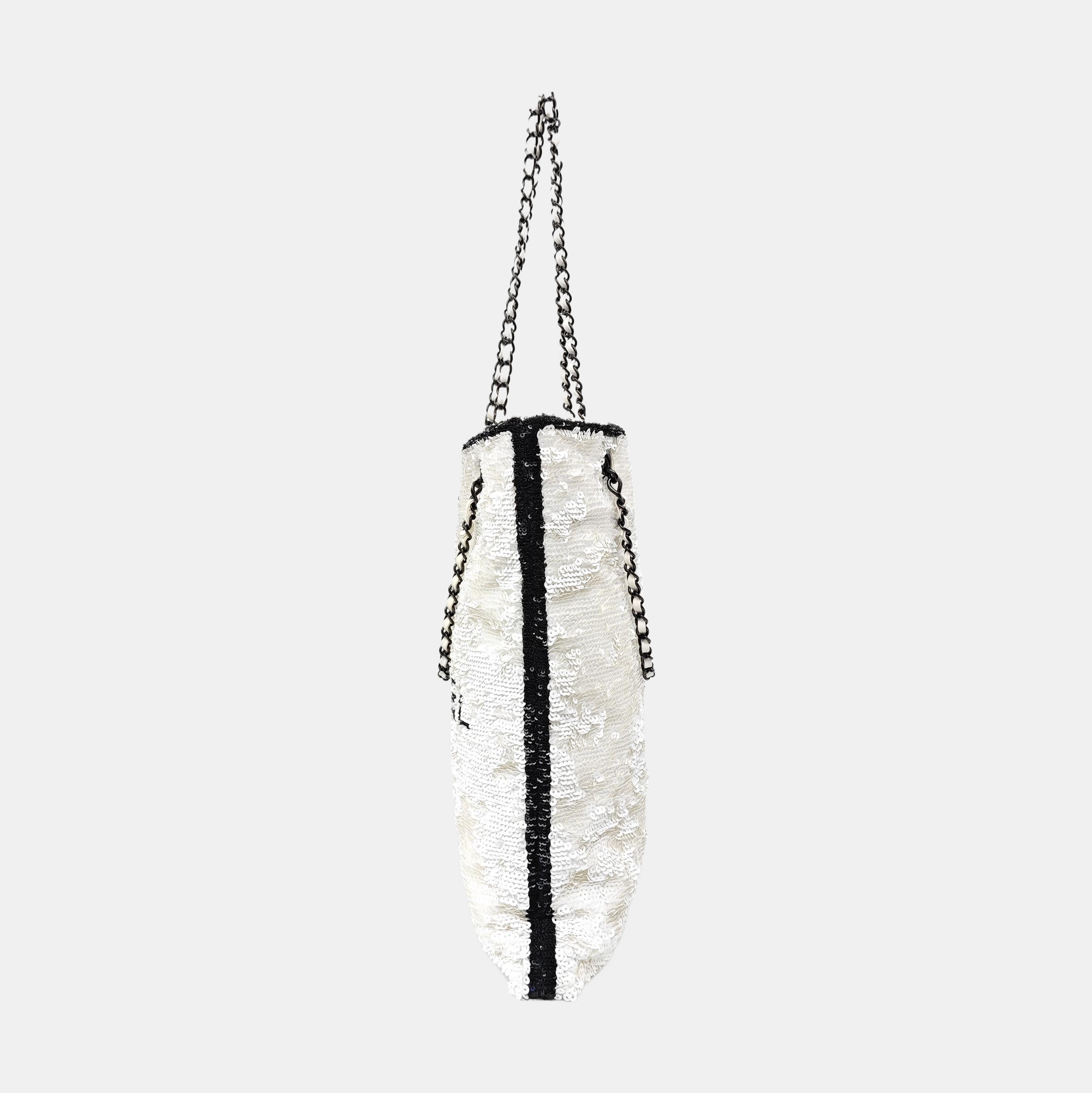 Sequins Shoulder Bag White