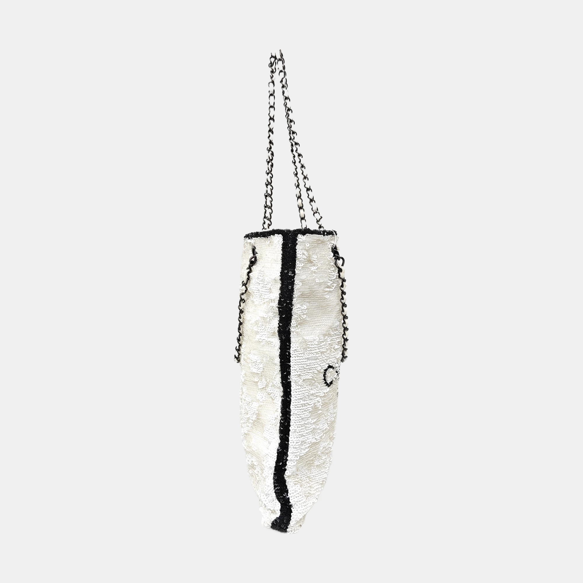Sequins Shoulder Bag White