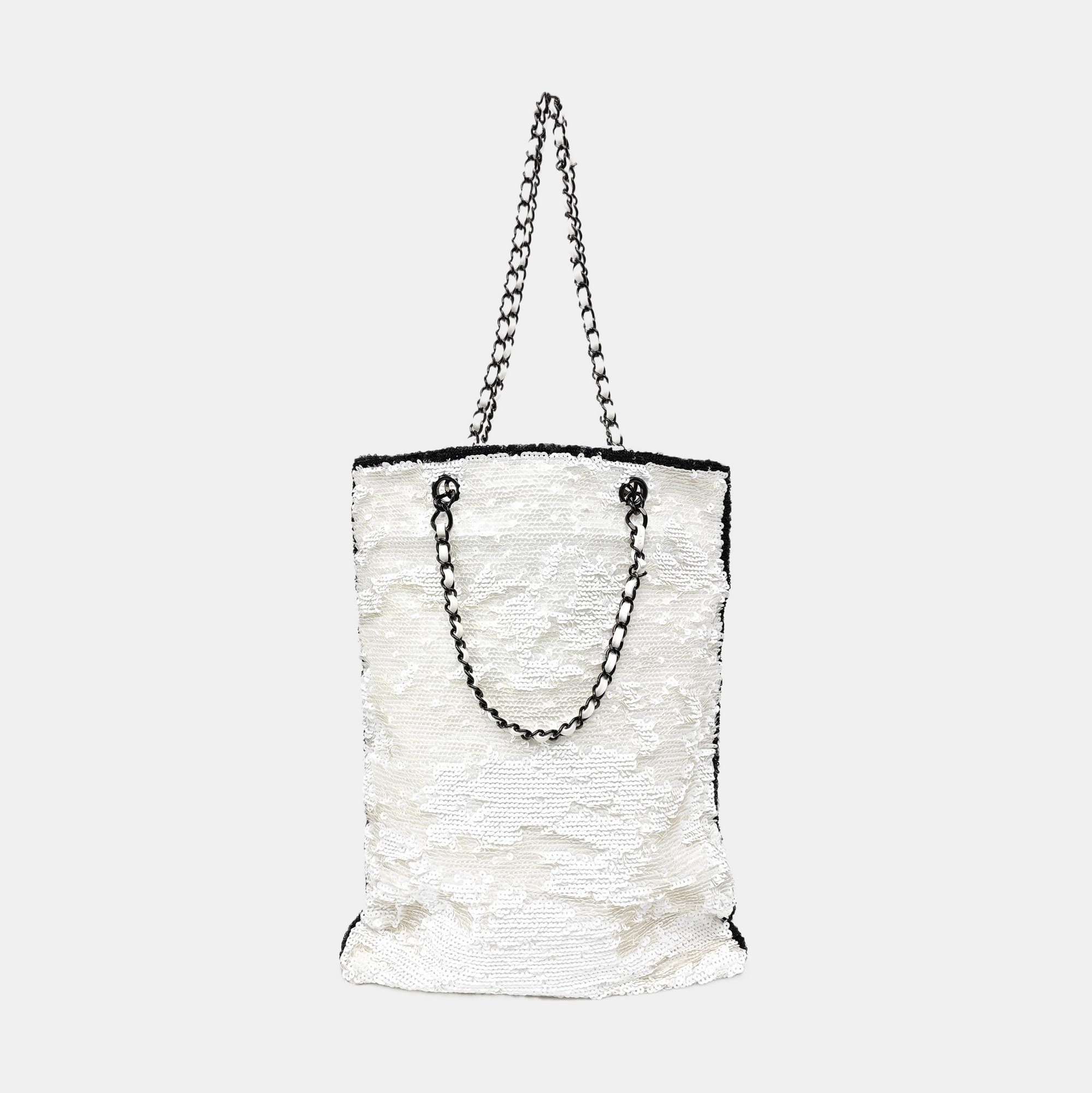 Sequins Shoulder Bag White