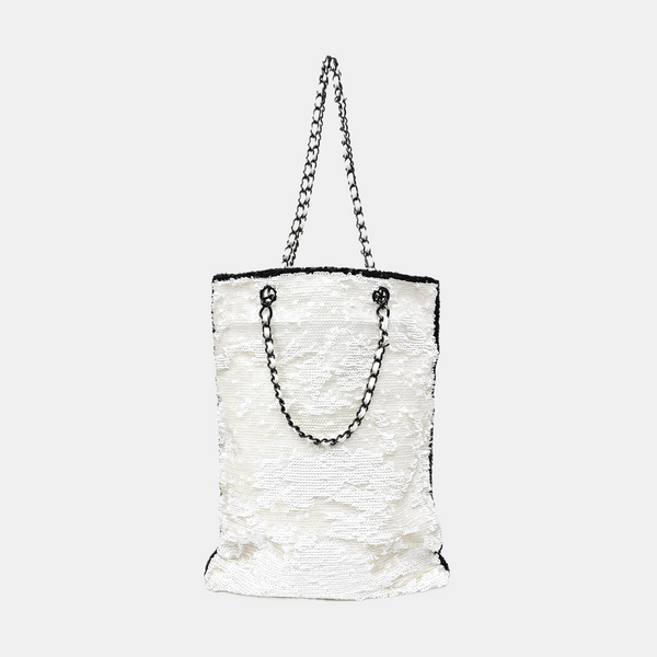 Sequins Shoulder Bag White
