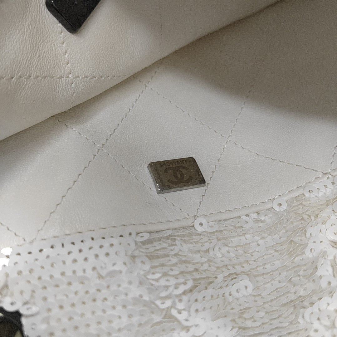 Sequins Shoulder Bag White