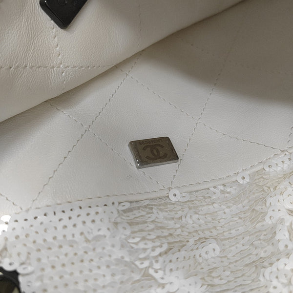 Sequins Shoulder Bag White