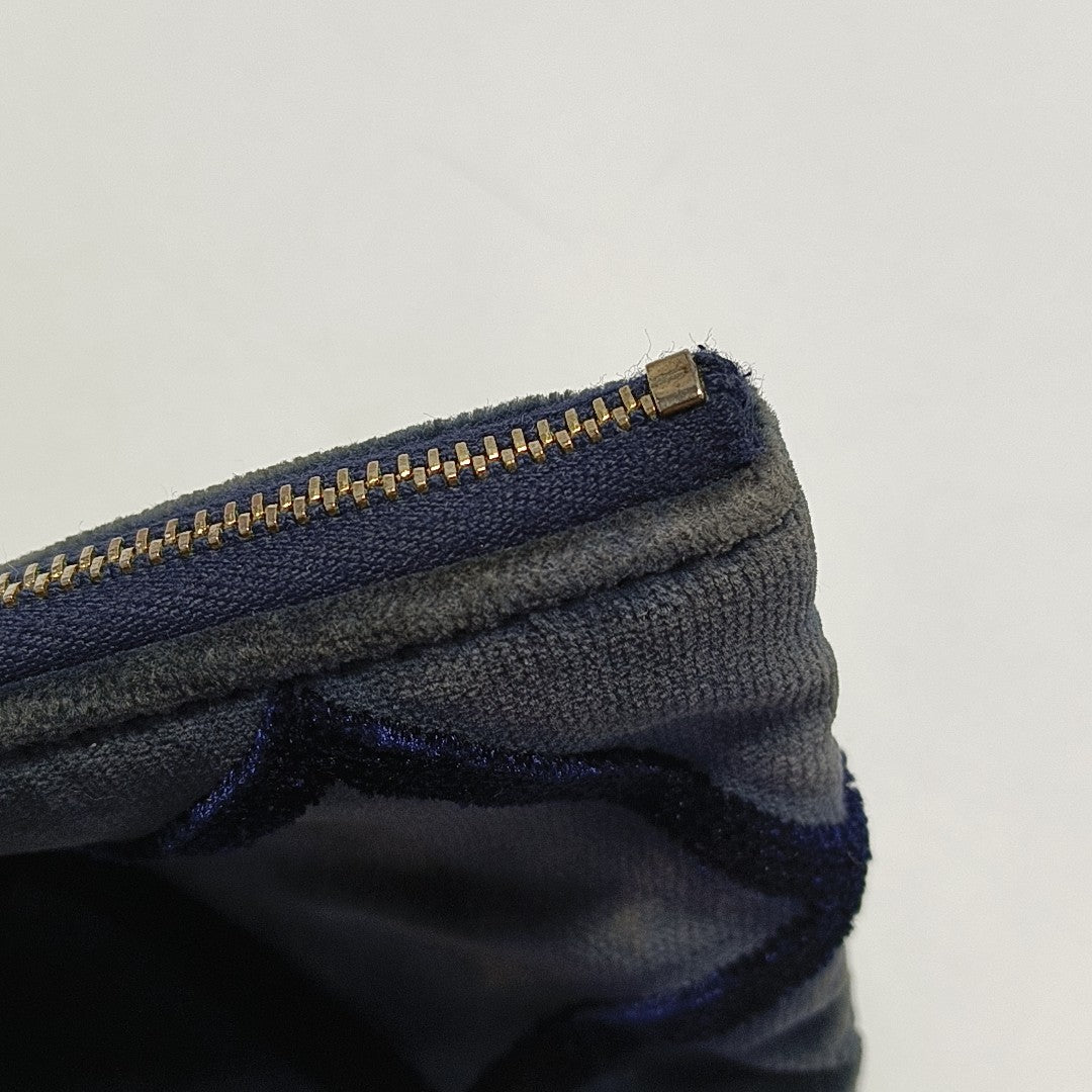 Quilted Velvet Clutch Blue