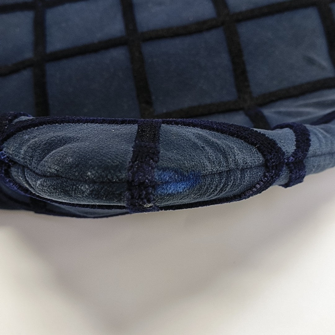 Quilted Velvet Clutch Blue