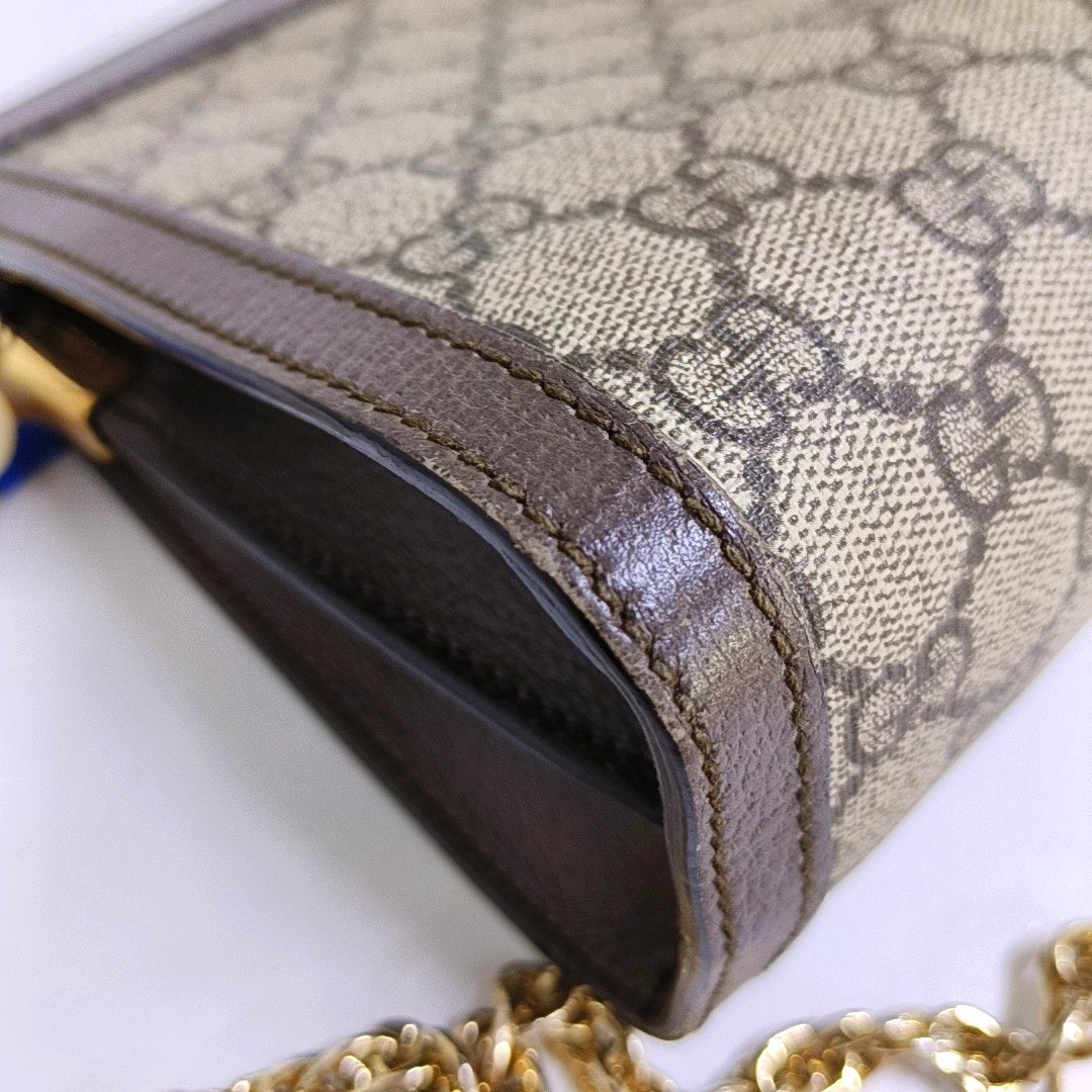 Authenticated pre-owned  Ophidia Small Monogram Coated Canvas Beige - Crossbody Bag at Looply