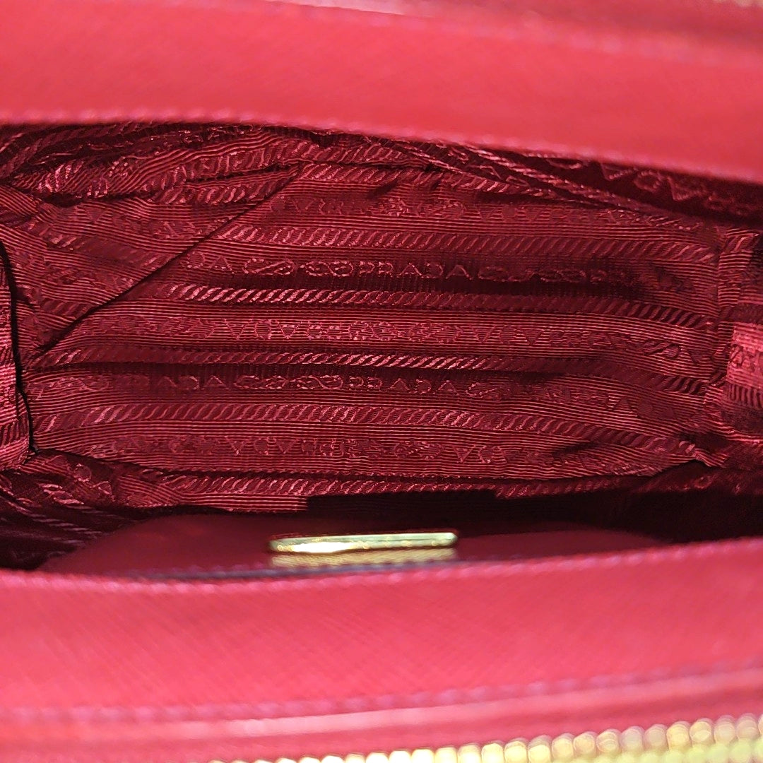 Galleria Super Mini Saffiano Calfskin Red