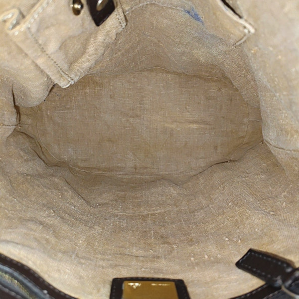 Canvas Top Handle Bag Brown