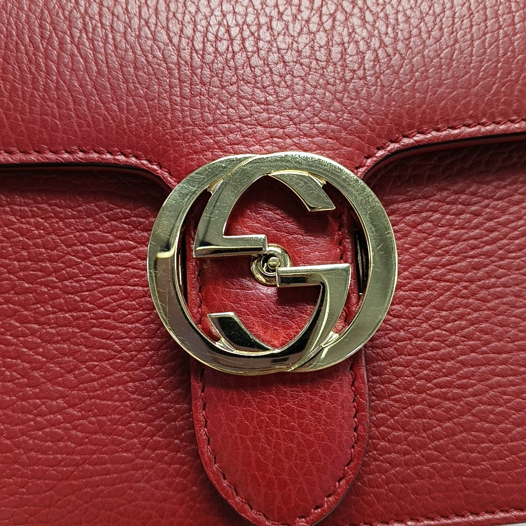 Authenticated pre-owned  Interlocking G Small Calfskin Red - Crossbody Bag at Looply