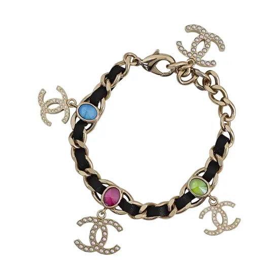 Authenticated pre-owned  Gold-tone Metal Fabric Bracelet - Bracelet at Looply