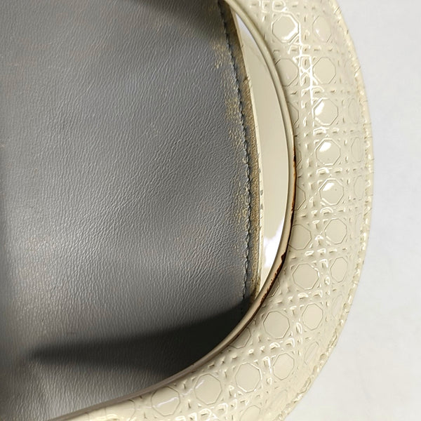 Authenticated pre-owned  Lady Dior Mini Patent Leather White - Crossbody Bag at Looply